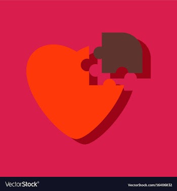 Flat icon design collection puzzle heart in vector image