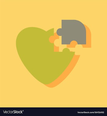 Flat icon design collection puzzle heart in vector image