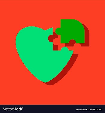 Flat icon design collection puzzle heart in vector image