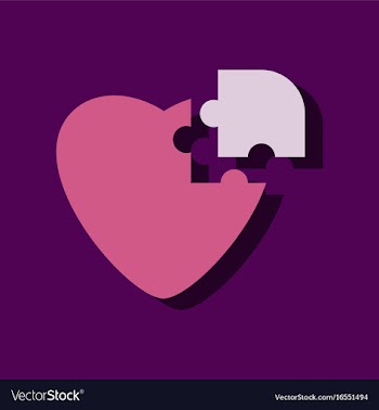 Flat icon design collection puzzle heart in vector image