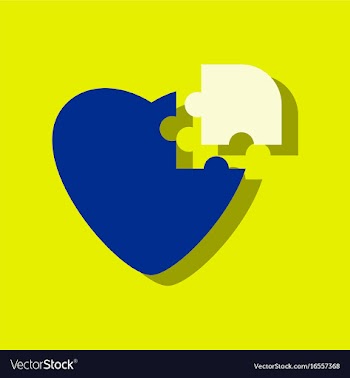 Flat icon design collection puzzle heart in vector image