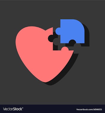 Flat icon design collection puzzle heart in vector image