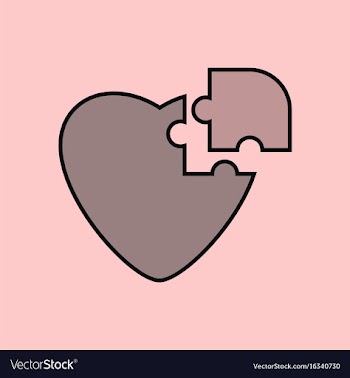 Flat icon design collection puzzle heart vector image