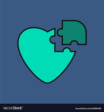 Flat icon design collection puzzle heart vector image
