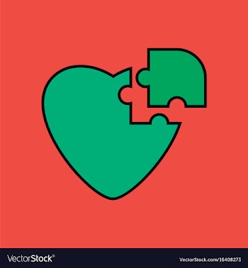 Flat icon design collection puzzle heart vector image