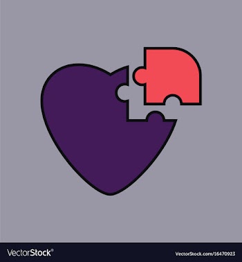 Flat icon design collection puzzle heart vector image
