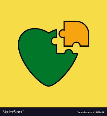 Flat icon design collection puzzle heart vector image