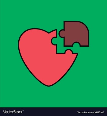 Flat icon design collection puzzle heart vector image