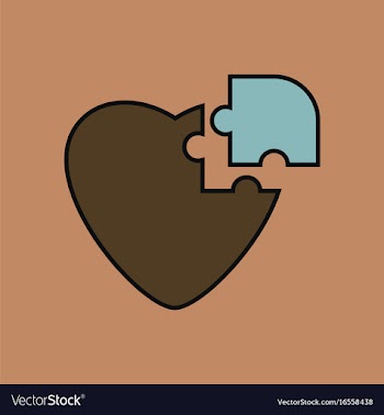 Flat icon design collection puzzle heart vector image