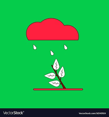 Flat icon design collection rain and bush vector image