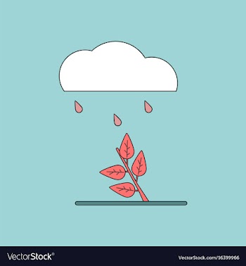Flat icon design collection rain and bush vector image