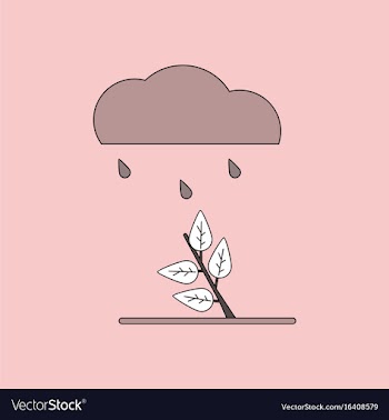 Flat icon design collection rain and bush vector image