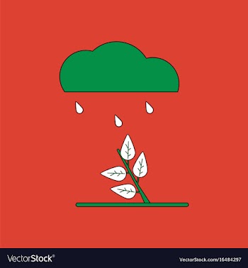 Flat icon design collection rain and bush vector image