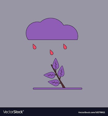 Flat icon design collection rain and bush vector image