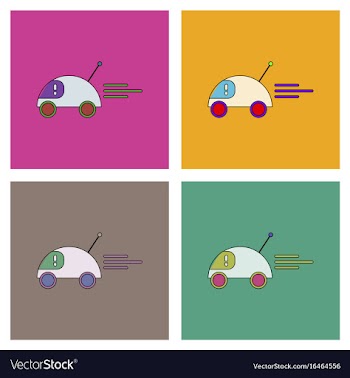 Flat icon design collection remote control car vector image
