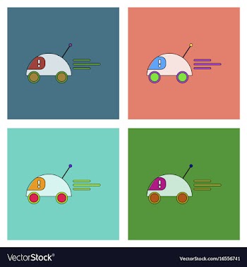 Flat icon design collection remote control car vector image