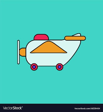 Flat icon design collection retro plane toy vector image