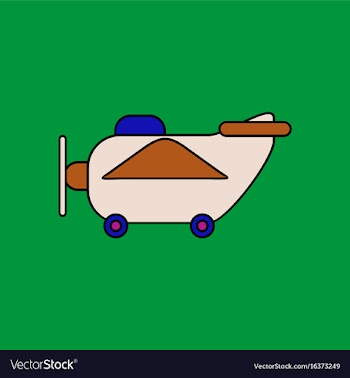 Flat icon design collection retro plane toy vector image