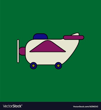 Flat icon design collection retro plane toy vector image