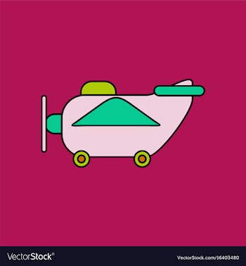 Flat icon design collection retro plane toy vector image
