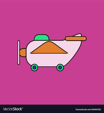 Flat icon design collection retro plane toy vector image