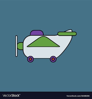 Flat icon design collection retro plane toy vector image