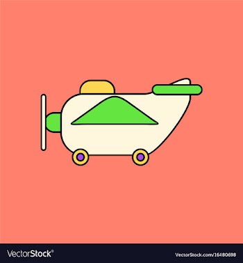 Flat icon design collection retro plane toy vector image
