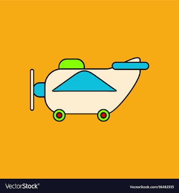 Flat icon design collection retro plane toy vector image