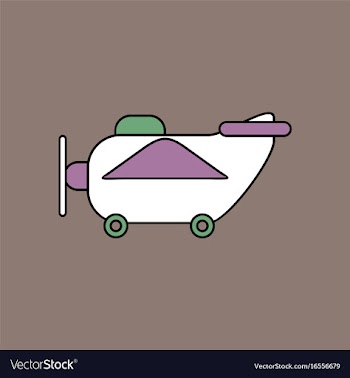 Flat icon design collection retro plane toy vector image
