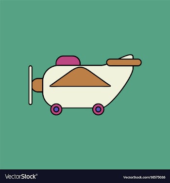 Flat icon design collection retro plane toy vector image