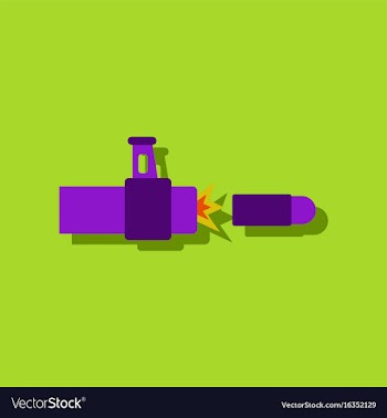 Flat icon design collection rifle bullet shot in vector image