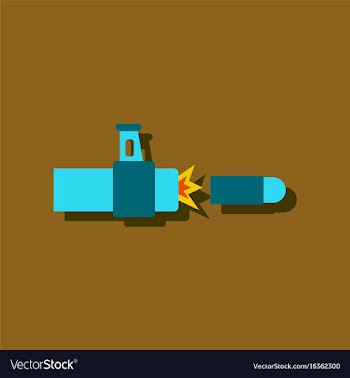 Flat icon design collection rifle bullet shot in vector image
