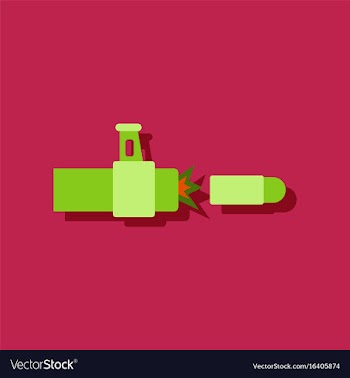 Flat icon design collection rifle bullet shot in vector image