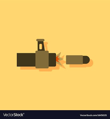 Flat icon design collection rifle bullet shot in vector image