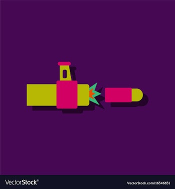 Flat icon design collection rifle bullet shot in vector image