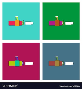 Flat icon design collection rifle bullet shot vector image