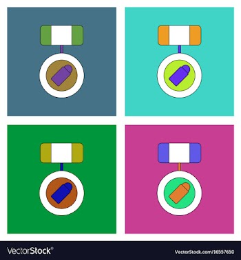 Flat icon design collection rifle magazine with vector image
