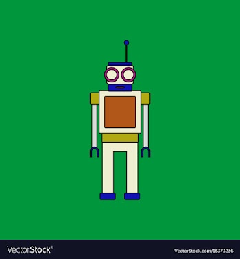 Flat icon design collection robot toy with antenna vector image