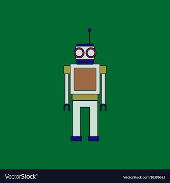 Flat icon design collection robot toy with antenna vector image