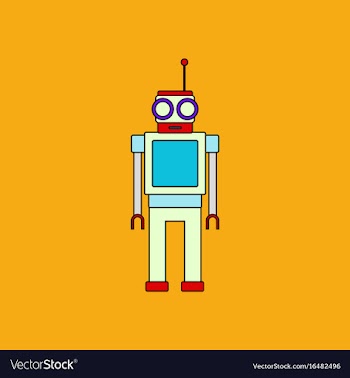 Flat icon design collection robot toy with antenna vector image