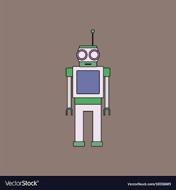 Flat icon design collection robot toy with antenna vector image