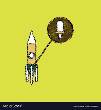 Flat icon design collection rocket and engine in vector image