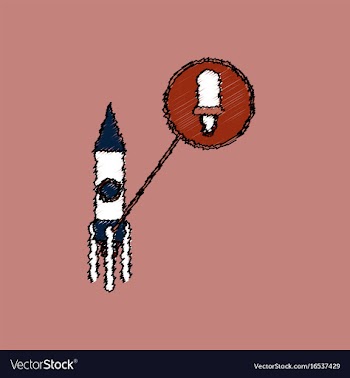 Flat icon design collection rocket and engine in vector image