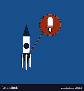 Flat icon design collection rocket and engine vector image