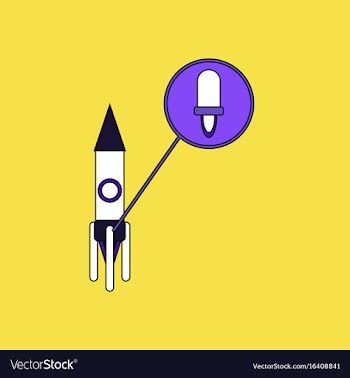 Flat icon design collection rocket and engine vector image
