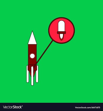 Flat icon design collection rocket and engine vector image