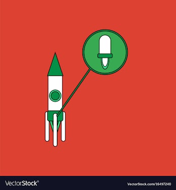 Flat icon design collection rocket and engine vector image