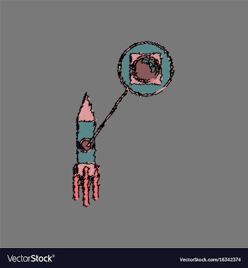 Flat icon design collection rocket and porthole vector image