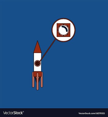 Flat icon design collection rocket and porthole vector image