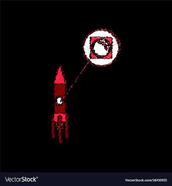 Flat icon design collection rocket and porthole vector image